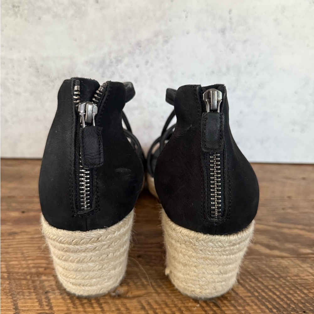 🎆Eileen Fisher Black Espadrille Wedge Sandals – Size 10 - Picture 5 of 6